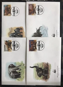 Uganda - Elephants / Fauna - 4 FDC - Del.9 - Picture 1 of 1