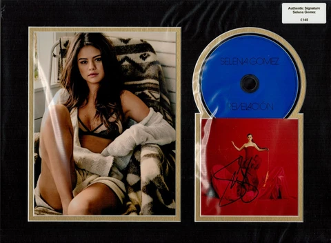 MUSIC Selena Gomez Signed CD Photo & Mounted Display AFTAL, UACC & RACC + COA Cover