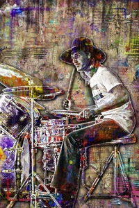 BUTCH TRUCKS ALLMAN BROTHERS Poster, Trommeln Pop Art Hommage kostenloser Versand USA - Bild 1 von 8