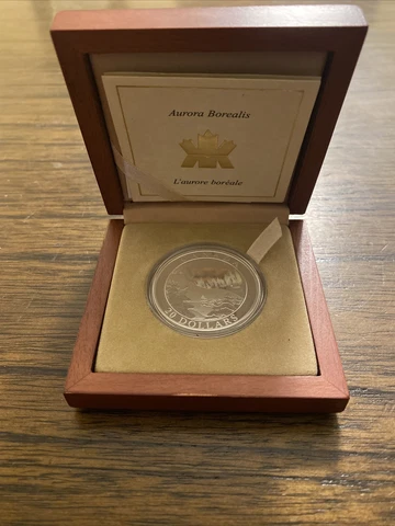 2004 Canada Sterling Silver $20 Coin Aurora Borealis Cover