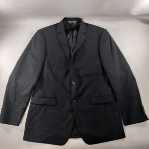 Perry Ellis Portfolio 40R Wool 2 Button Black Suit Jacket Blazer Sport Coat - Picture 1 of 9