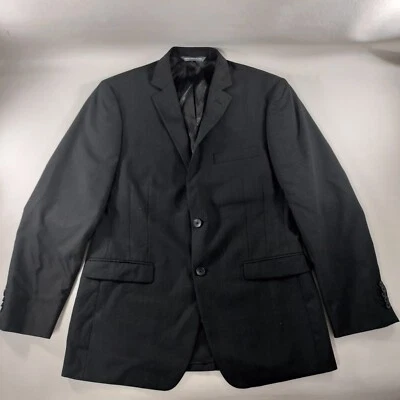 Perry Ellis Portfolio 40R Wool 2 Button Black Suit Jacket Blazer Sport Coat - Image 1 of 4
