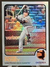 2022 Topps Heritage #13 : Buster Posey Silver Refractor #249/373 : Giants