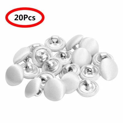 A 20Pcs 10mm Smooth Satin Covered  Metal Shank Buttons for Gowns Blouses Coat - Image 1 of 4