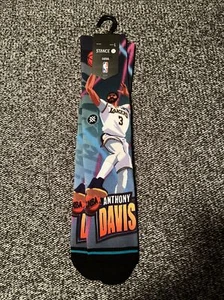 Anthony Davis Los Angeles Lakers LA Stance NBA Casual Men's Socks Large 9-13 - Picture 1 of 5