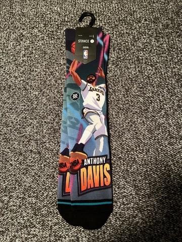 Anthony Davis Los Angeles Lakers LA Stance NBA Casual  Men's Socks Large 9-13 Cover