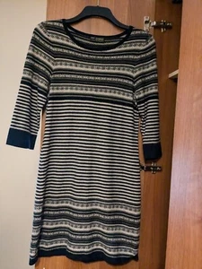 M&S Autograph Ladies Blue White Fair Isle Cashmere Angora 3/4 Sleeve Dress 10 UK - Picture 1 of 5