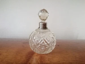Bellissima bottiglia cristallo art deco flacone profumo montatura argento 100ml 12cm - Foto 1 di 7