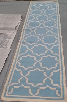 LBLUE / IVORY 2'-6" x 10'-0" Back Stain Rug Reduced Price 1172763519 DHU545B-210 - Image 1 of 4