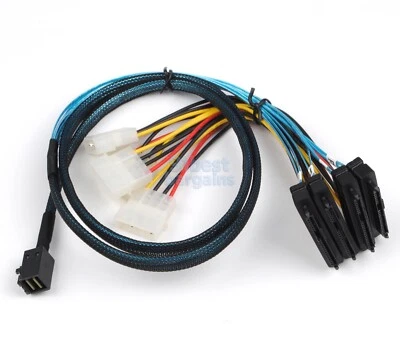 New 12Gbps Mini SAS SFF-8643 to 4xSAS SFF-8482 Cable RHS36-4819 - Image 1 of 4