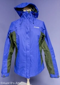 Chaqueta Damas Azul (Púrpura)/Negro Columbia Omni-Tech Capucha Nylon Cortavientos Med - Imagen 1 de 11