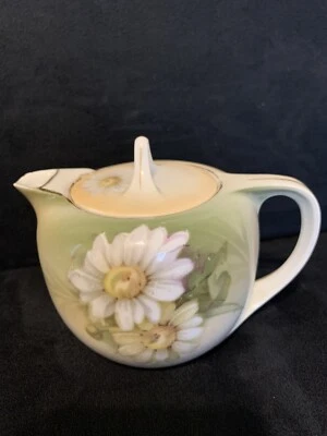 Vintage R S Prussia Silesia White and Yellow Daisies Small Creamer with Lid,  - Image 1 of 4