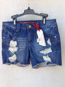 Pantaloncini jeans blu tagliati marca standard e pratiche 78 dollari nuovi con etichette taglia 26 - Foto 1 di 2