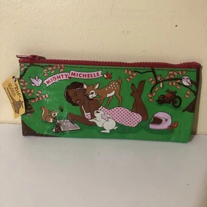 Blue Q Mighty Michelle Obama Zipper Pouch Pencil Pen Holder Organizer 8.5" NWT - Picture 1 of 8