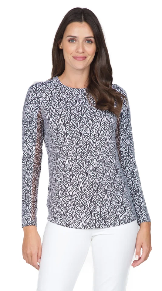 Camisa de golfe nova com etiquetas IBKUL SALLY PRETA E BRANCA manga longa tamanho XXL - Imagem 1 de 1