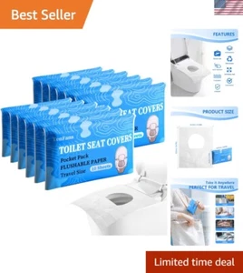 120 Pack XL Disposable Flushable Toilet Seat Covers - Travel Hygiene Essentials - Picture 1 of 9