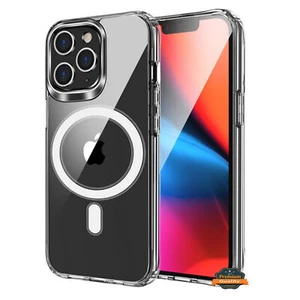 For Apple iPhone 14 Plus 6.7" Magnetic Case Compatible with Magsafe Clear Cover - Picture 1 of 8