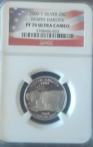 2006-S 25c Silver North Dakota State Quarter NGC PF70 Ultra Cameo - Picture 1 of 1