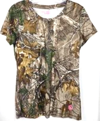 Realtree Game Winner Camo Short Sleeve Pullover Womens Shirt Medium - Image 1 of 3