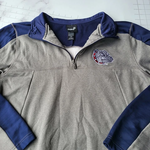 Gonzaga Bulldogs Jacket Size L USA Blue 1/4 Zip pullover Basketball Long Sleeve Cover