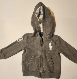 Polo Ralph Lauren Hoodie Sweatshirt Full Zip Hoodie Size 12 Months - Picture 1 of 5