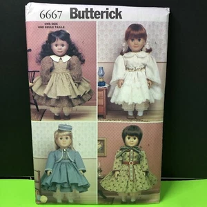 Butterick 6667 Uncut Pattern 18" Doll Historical Clothing One Size - Picture 1 of 4