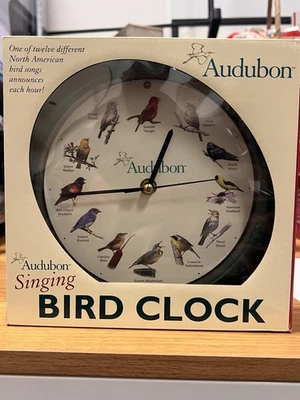 NEW Audubon Singing Bird Clock 8'' Green Mark Feldstein 12 Songs QUICK SHIP - Image 1 of 2