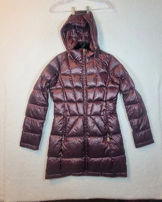 Calvin Klein Coat Lightweight Premium Down Size XS Purple Chevron Quilted Puffer - Image 1 of 4