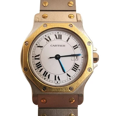 Reloj Cartier Santos Octagonal Dos Tonos Automático Esfera Romana AC Ref: 2966 Suizo Foto 1 de 4