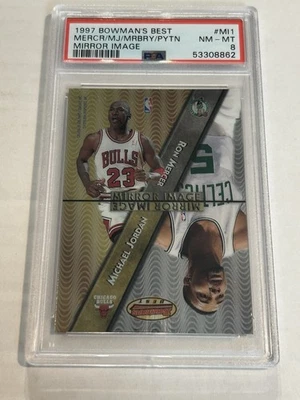 1997 Bowman’s Best Michael Jordan Mercer Marbury Payton Mirror Image PSA 8 E1 - Image 1 of 2