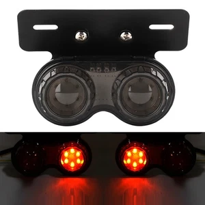 ⊹Smoky Lens 12V Round Motorcycle LED Brake Tail Light Rear Lamp Modified - Picture 1 of 12