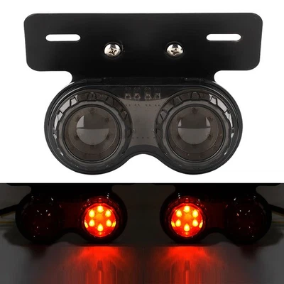 ⊹Smoky Lens 12V Round Motorcycle LED Brake Tail Light Rear Lamp Modified - Image 1 of 4