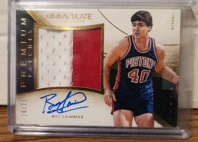 Bill Laimbeer Auto Patch Detroit Pistons Panini Immaculate - Image 1 of 2