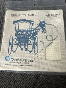 Aida Cross Stitch Fabric All Cotton 18 Count 12" x 18" Cream Color - Picture 1 of 2