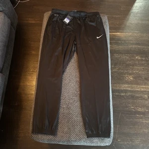 Nike Dri-fit Mens 3XL NWT Black Joggers Pants 588483-010 Zip Ankles - Picture 1 of 15
