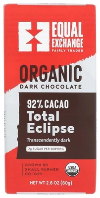 Equal Exchange Organic Dark Chocolate, Total Eclipse, 92% Cacao, 2.8 oz (80 g) - Image 1 of 4