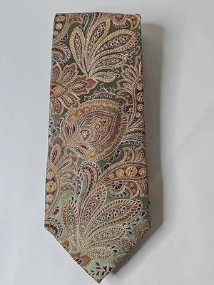 JOS. A. Corbata Bank Signature Collection 100 % seda verde, Burg, Tawney, cachemira Foto 1 de 4