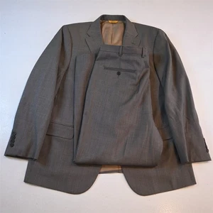 Hickey Freeman 44R 36x30 Brown Birdseye 100% Wool Mens Jacket Pants Suit - Picture 1 of 12