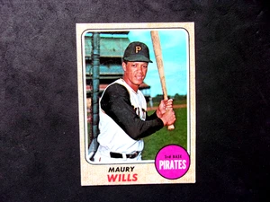 $1.03 SHIPPING . 1968 TOPPS #175 MAURY WILLS..LEFT BOTTOM CORNER 2 CREASES - Picture 1 of 2