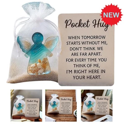 Angel Pocket Hug in Memory of The Dead,Sympathy Gift with HealingSymbolism H OT - Image 1 of 4