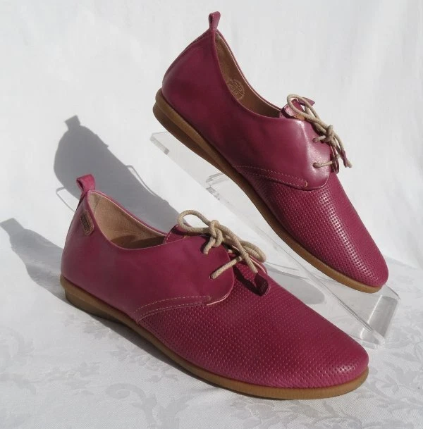 $160 PIKOLINOS US Women’s 10.5 11 42 Pink Leather CALABRIA Lace Up Oxford Shoes - Image 1 of 4