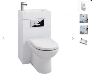 Duo Toilet Basin Combo Combined Toilet Sink Space Saving Cloakroom Unit Bathroom - Picture 1 of 10