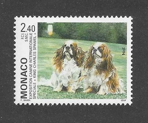 Sello postal retrato estudio corporal arte perro juguete inglés spaniel Mónaco 1994 MNH - Imagen 1 de 1
