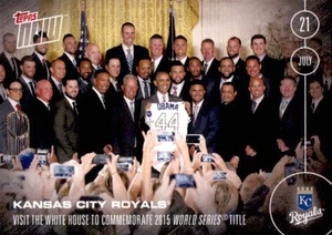 2016 Topps Now Kansas City Royals 2015 WS Champs Barack Obama #272 Run of 1,002 - Picture 1 of 1