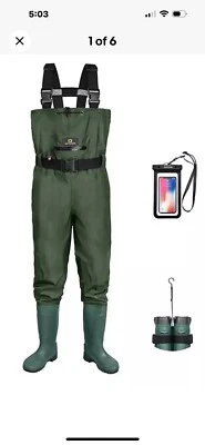 DRYCODE Waders Mens 7/Womens 9 Chest Waders  with Boots Waterproof, 2-Ply Nylon - Image 1 of 4