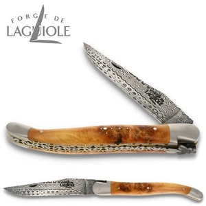 Navaja Forge de Laguiole - enebro - doble placa - cuchillo de acero damasco - Imagen 1 de 7