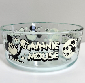 Minnie Mouse Pyrex Bowl Serving Disney Animation Souvenir Cartoon Glass Dog Bowl