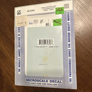 Microscale 60-4358 N Scale Steam Locomotive Data & Number Boards Decal Yellow Go - Picture 1 of 3