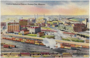 Kansas City, MO Missouri, Central Industrial District, Vintage Postkarte - Bild 1 von 2