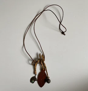 Original RTH Shop LA Leather Charm Necklace 15" Length - Picture 1 of 3